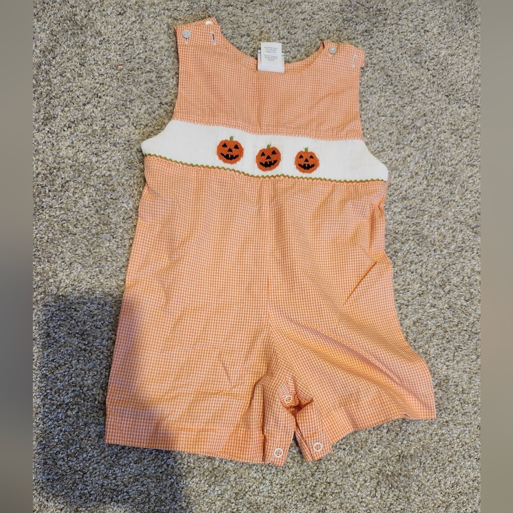 Orange Pumpkin Kids Romper